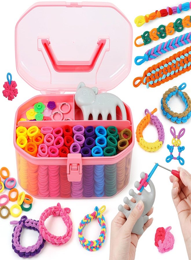 FUNiOi Kids Art and Craft Kit, Rubber Band Bracelet Make Toy, Cat Weaving Comb, 1000+ Colorful Hair Ties, DIY, Organizer Case, Gift for Girls 7-12 Years - Image 1